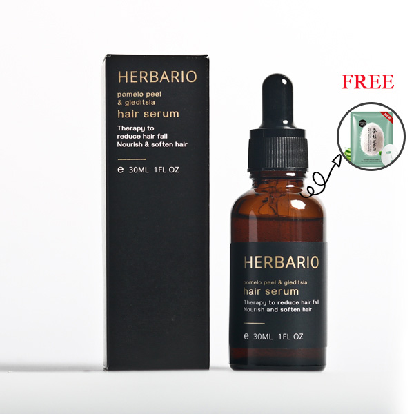 {TẶNG MẶT NẠ} Serum vỏ bưởi & bồ kết herbario giảm rụng tóc, kích thích mọc tóc, phục hồi tóc xơ rối