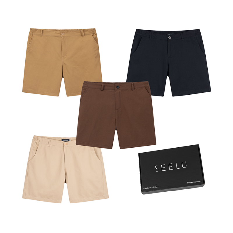 Quần short Kaki nam SEELU Fullbox, vải kaki cao cấp trẻ trung form regular | Quần Kaki
