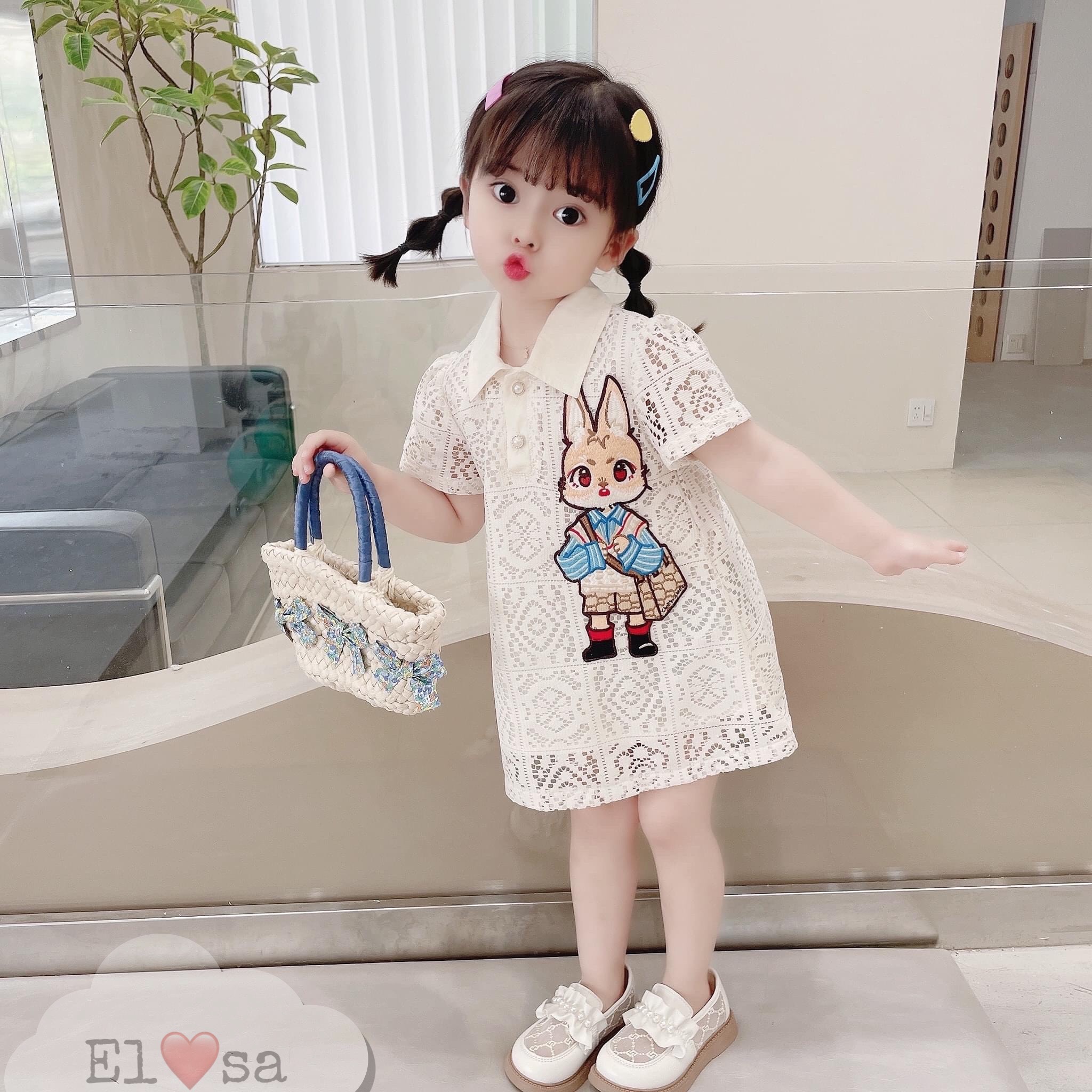Váy cho bé gái -váy ren hoạt hình cao cấp dành cho bé gái 1-7 tuổi