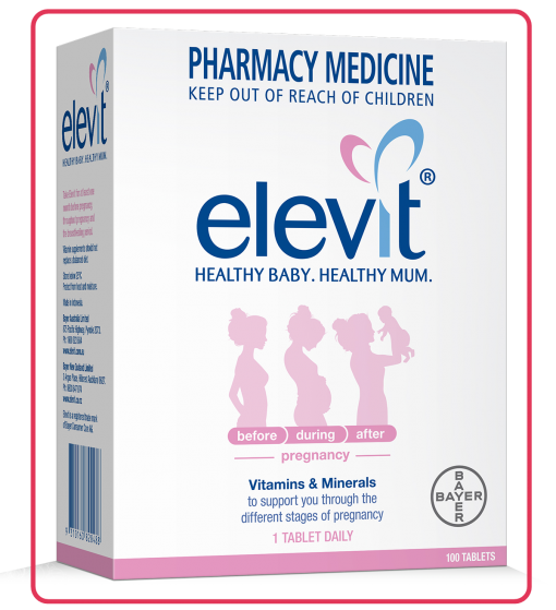 Elevit Của Úc Hộp 100 Viên Vitamin Tổng Hợp Cho Bà Bầu