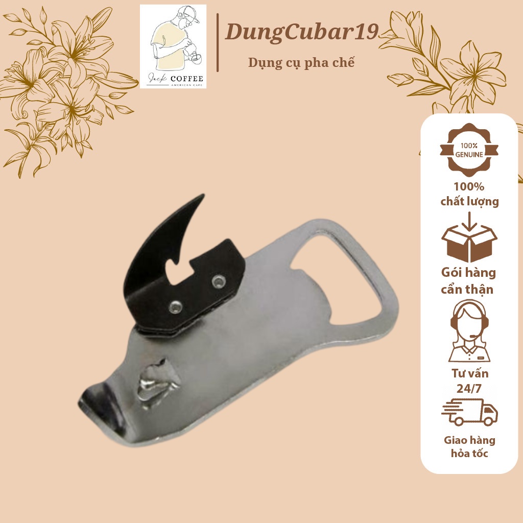 Đồ khui đa năng đồ khui hộp sữa chất liệu inox thiết kế nhỏ gọn dụng cụ pha chế - dungcubar19