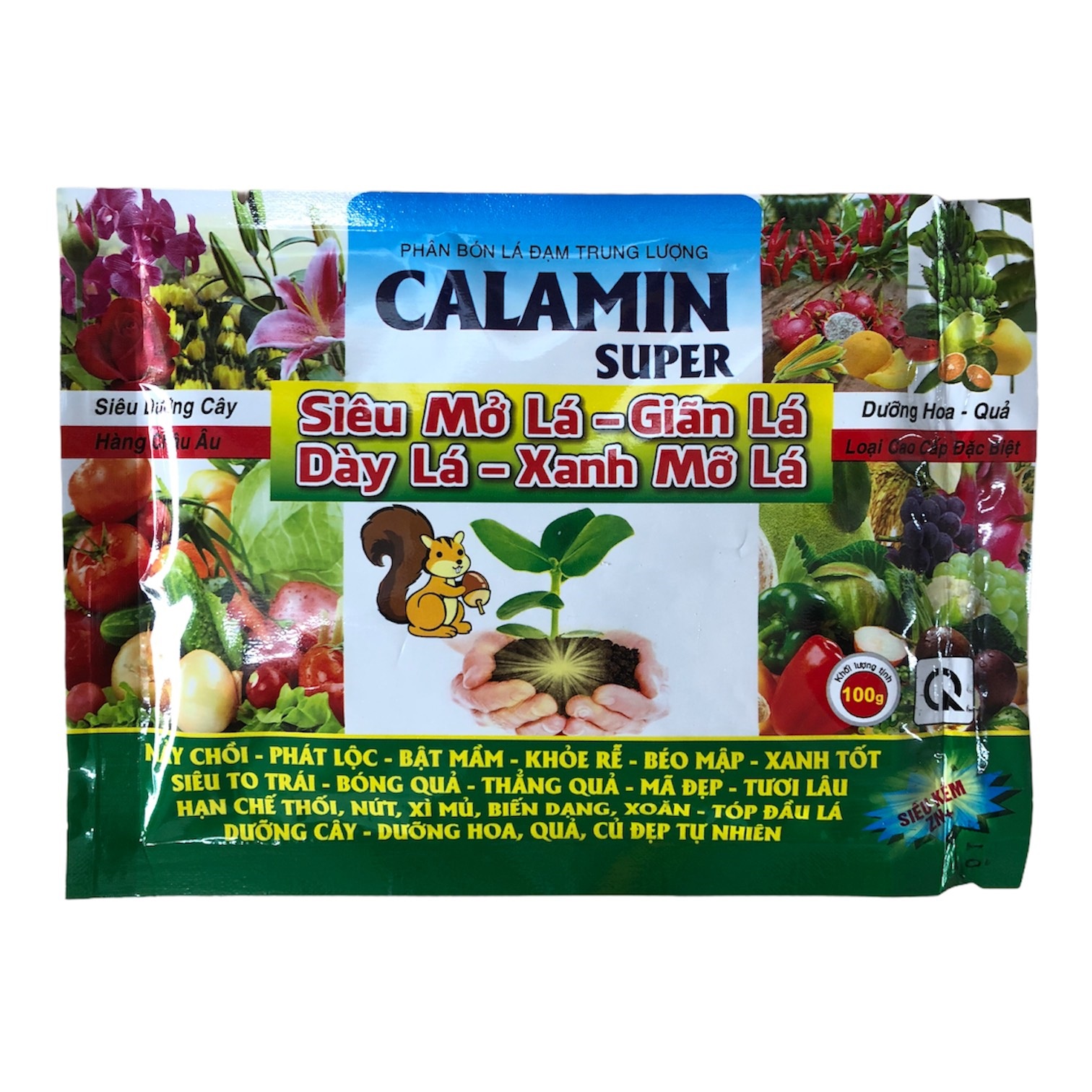 Phân bón lá siêu vọt đọt Calamin 100g NNAV, giúp to lá, mỡ lá, lá xanh mướt, ra rễ mạnh, mập thân, to quả củ