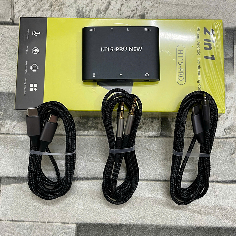 Box livestream stereo LT15 PRO dùng được cả chân Type C và LN bảo hành 06 tháng.