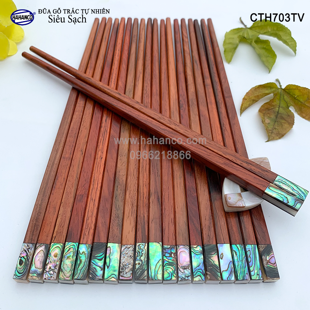 Đũa gỗ trắc đầu bào ngư úc - cth703tv - gỗ trắc tự nhiên - chopstick of hahanco