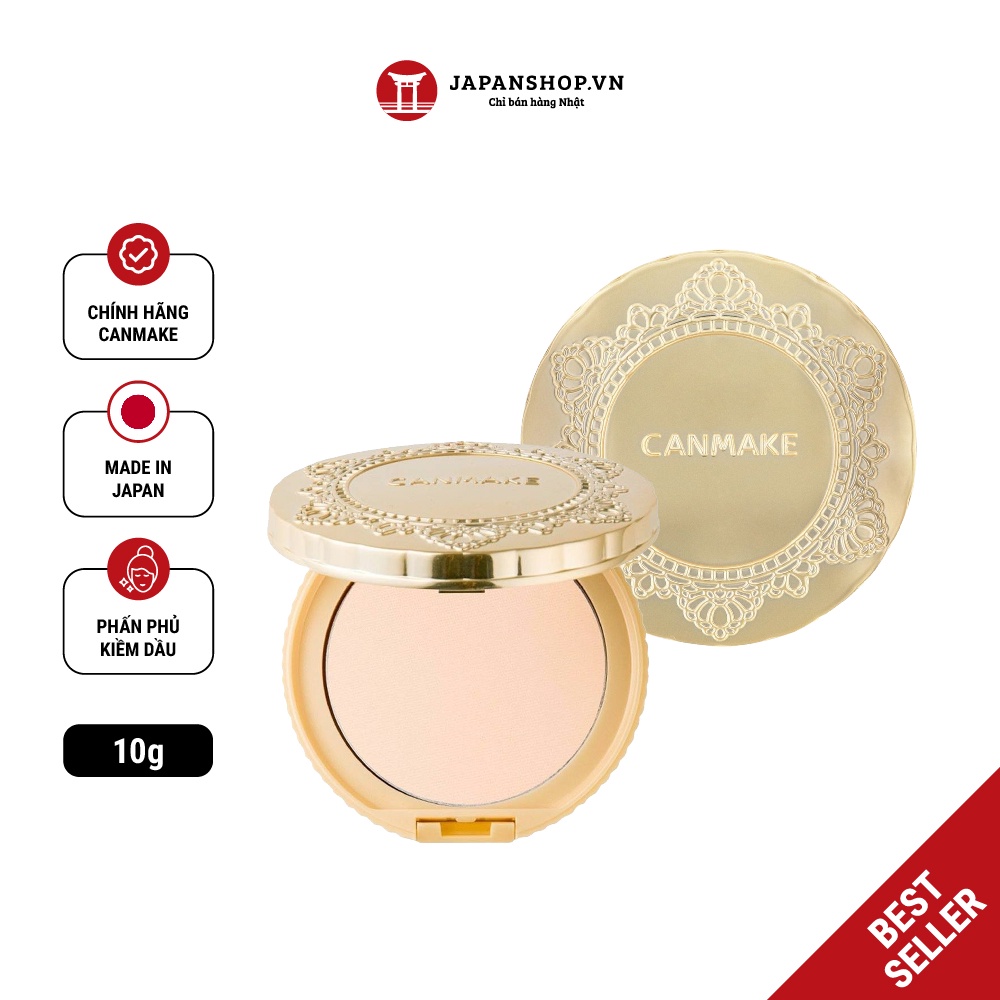 Phấn phủ trang điểm Canmake siêu mịn, kiềm dầu, che phủ khuyết điểm SPF26/PA++ 10g