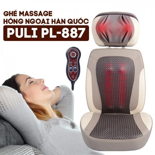 Ghế matxa toàn thân, đệm mát xa lưng, nệm massage Puli PL-887 - thiết có tháo kế rời - Điều trị đau nhức cổ ai gáy, lưng, mông| OKBUY
