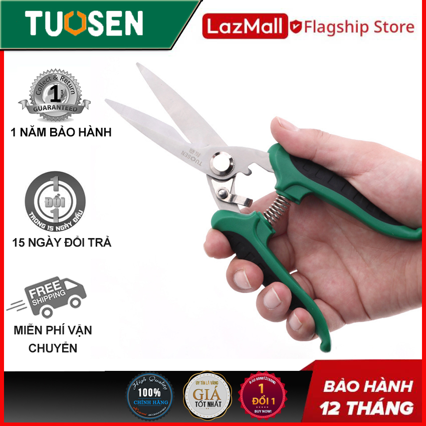 Kéo cắt đa năng chuyên dụng cắt dây điện, cắt dây mạng... tuốt tuồn tuột - TUOSEN (Mã DZJ)