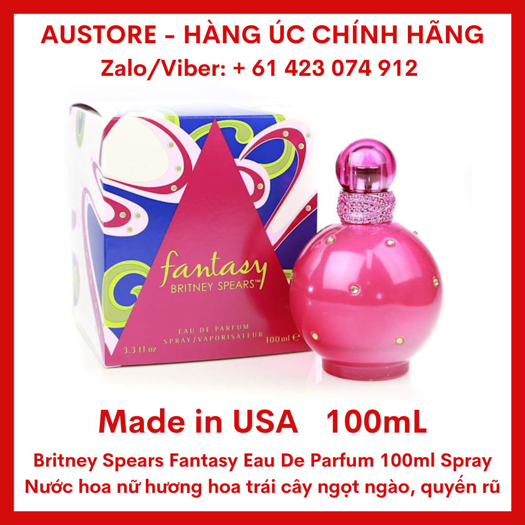 Nước hoa nữ Britney Spears Fantasy Eau De Parfum Spray 100ml xách tay Úc