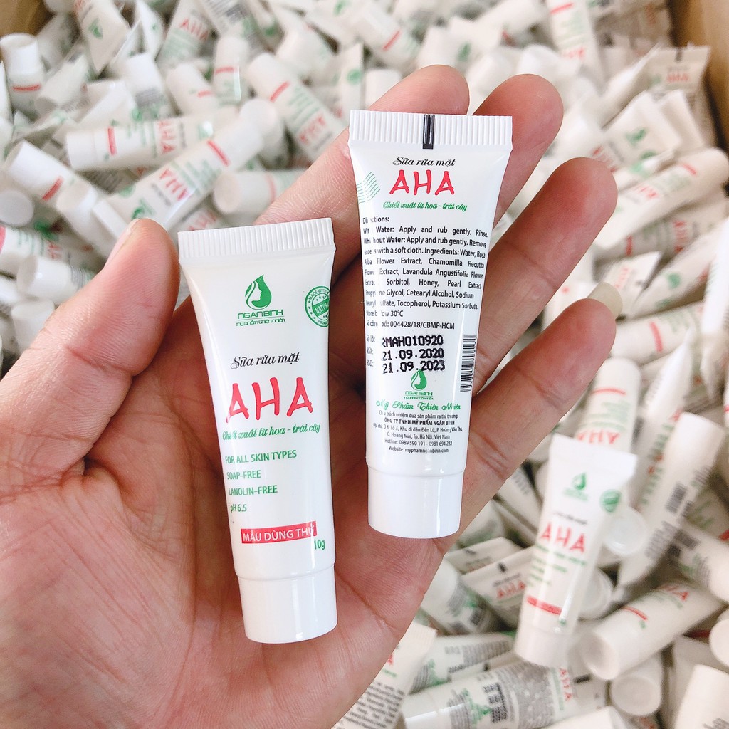 (10GR mẫu mới 2020) Sữa Rửa Mặt AHA chiết xuất từ hoa và trái cây Ngân Bình