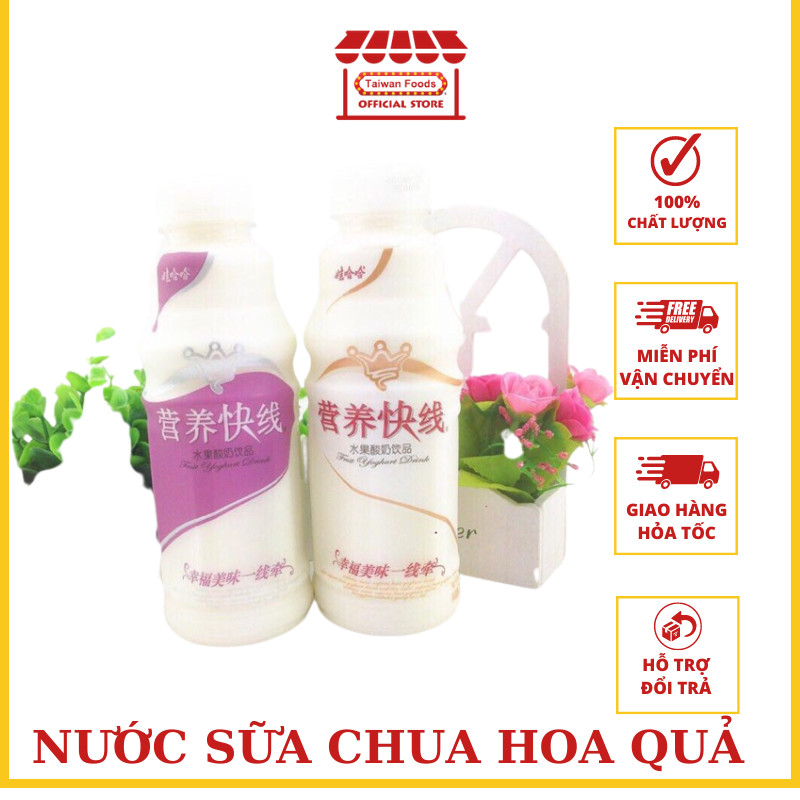 Nước sữa chua hoa quả thơm ngon bổ dưỡng - chai 500ml