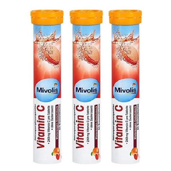  03 Tuýp Viên sủi Mivolis Đức bổ sung Vitamin C - 20 viên - Hóa đơn đầy đủ 