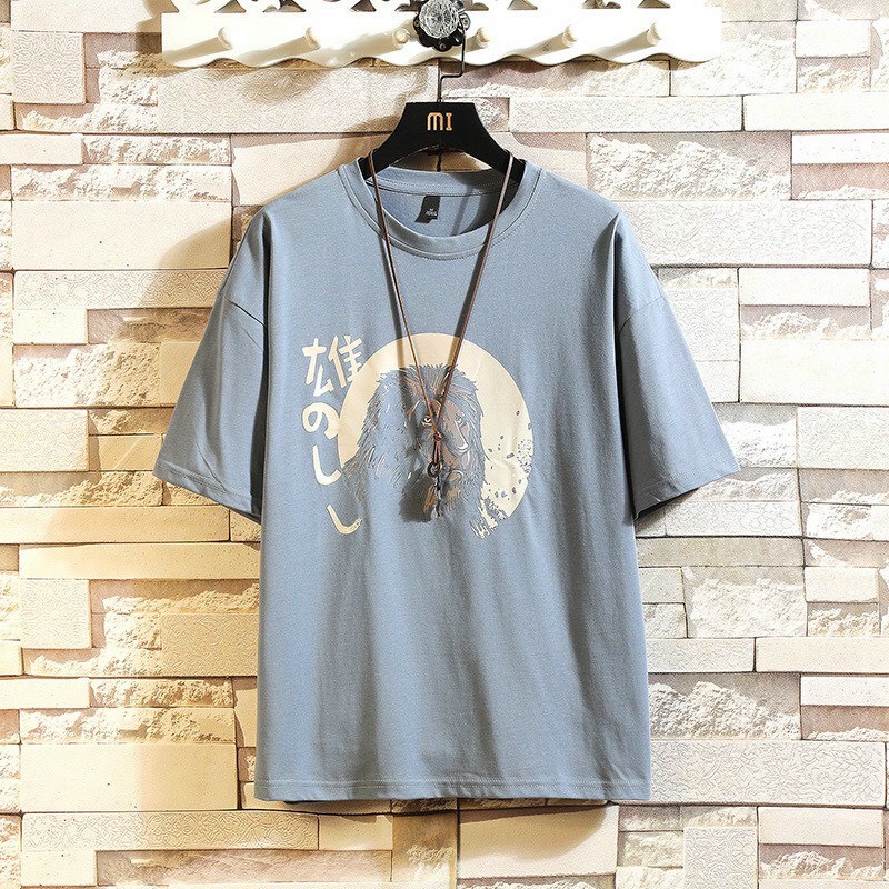 [HCM]Aó thun nam nữ form dài rộng tay lỡ Unisex CON SƯ TỬ freesize 45 - 70kg áo thun nam form rộng tay lỡ áo phông nữ form rộng