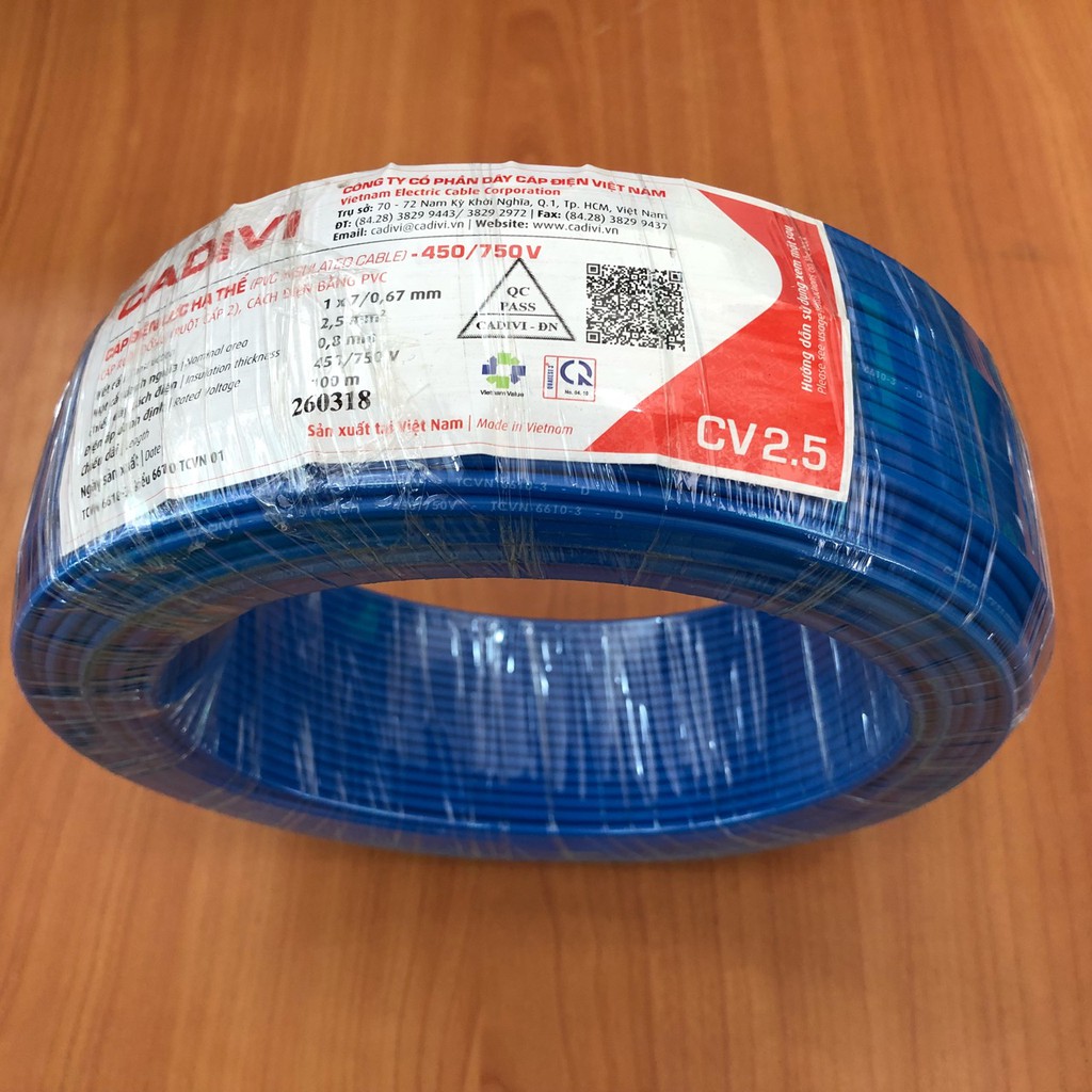 dây cvm cadivi 4.0 m.m2, cuộn 100m