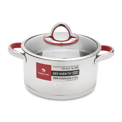 Nồi Inox 304 cao cấp nắp kính 24cm Happy Cook Aries HC06AR