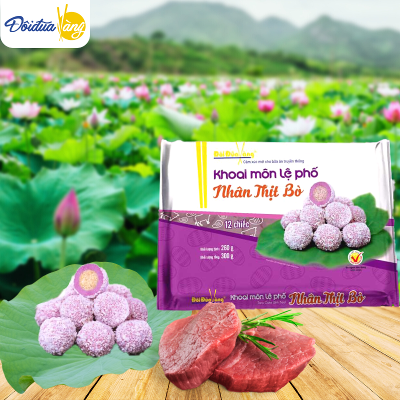 Khoai môn lệ phố nhân thịt bò Đôi Đũa Vàng gói 260 gram - Giao tại Hà Nội và Hồ Chí Minh