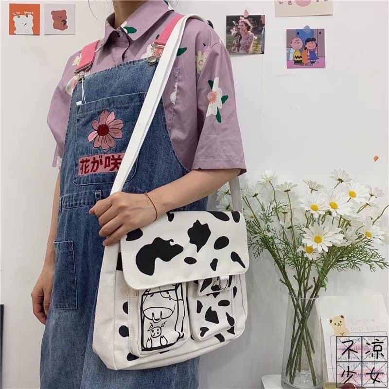 Túi Bò Sữa | Túi Đeo Chéo Bò Sữa Bản To TDC344