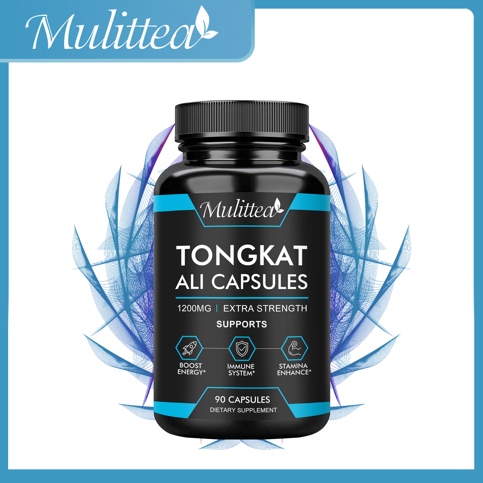 Mulittea Tongkat Ali Extract Capsules for man Supports Energy&exercise Endurance & Muscle Mass