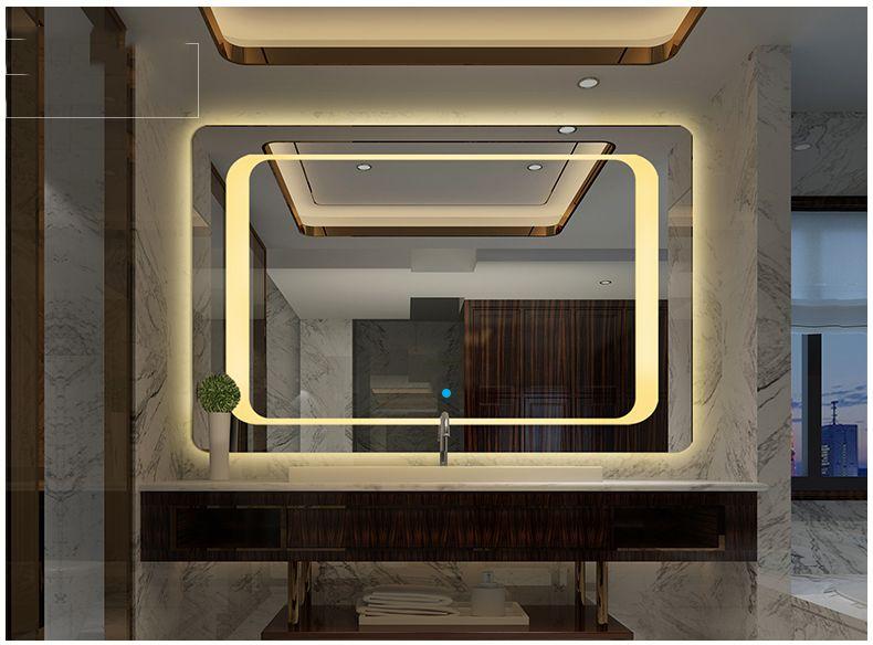 [HCM]Gương đèn led gương phòng tắm gương nhà tắm  thông minh  kích thước 500mm x 700mm - Tích hợp đèn led và công tắc cảm ứng trên gương
