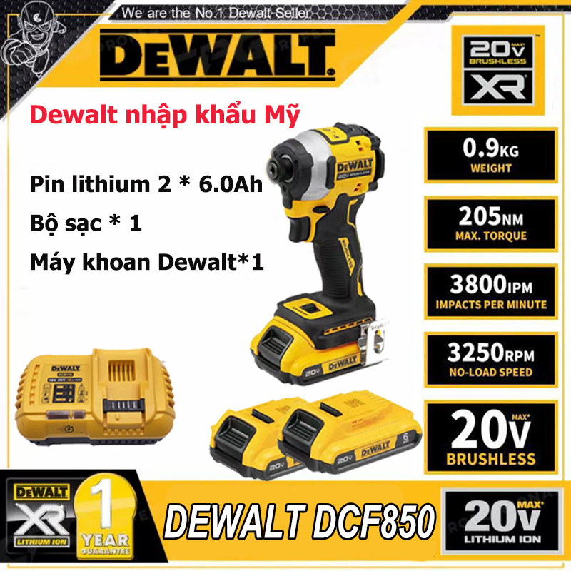 Máy bắt vít pin Dewalt DCF850 chính hãng, 850 thân máy nghề mộc