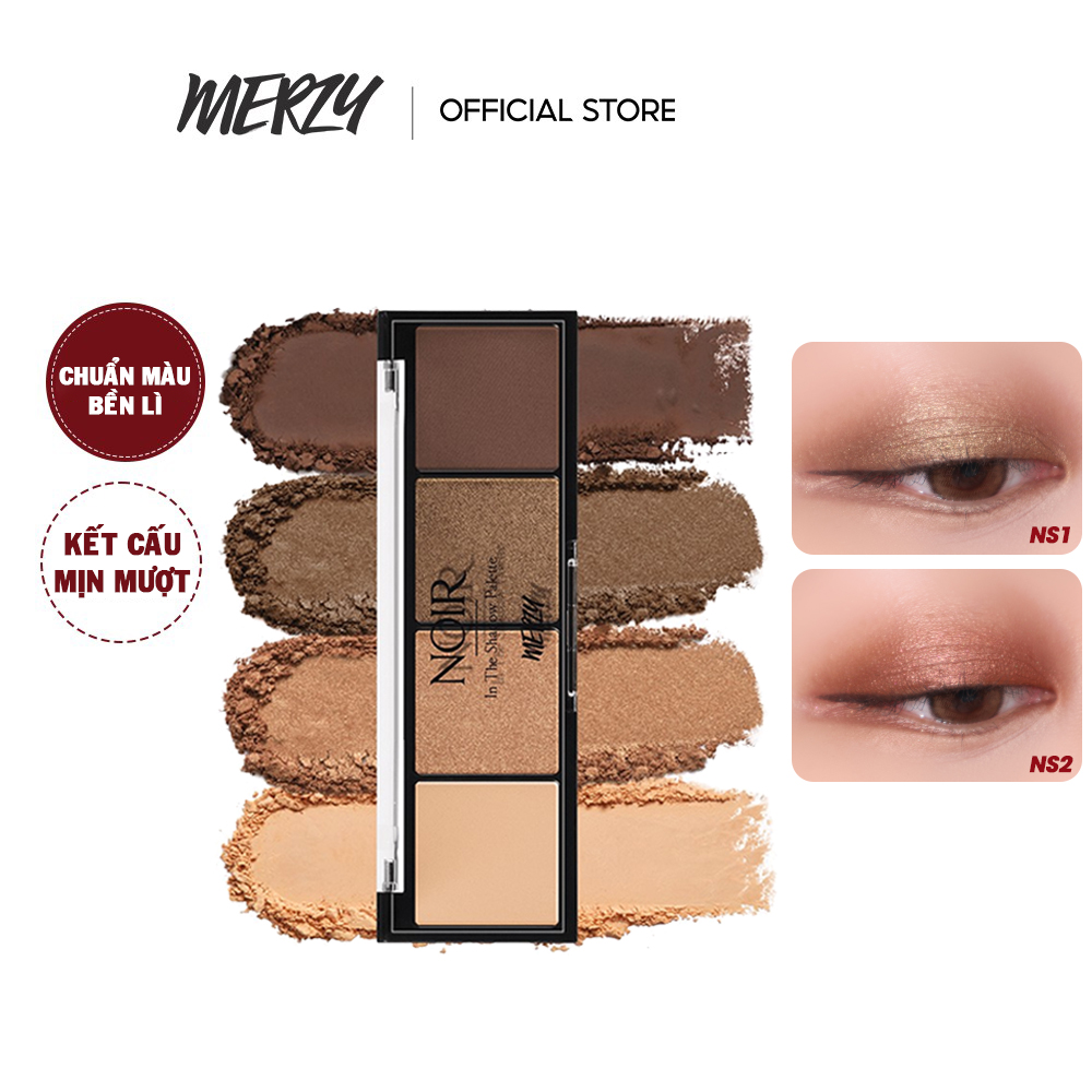 Bảng Phấn Mắt 4 Ô Xinh Xắn Merzy Noir In The Shadow Palette 6.7g