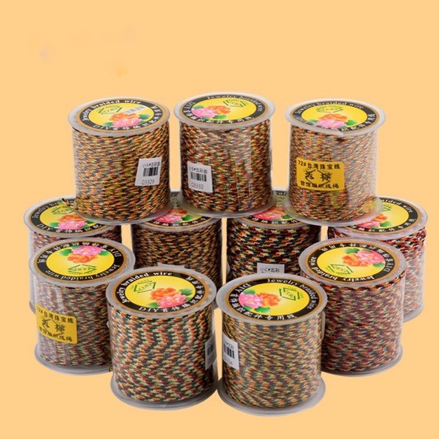 Chỉ ngũ sắc tây tạng tết vòng phong thủy dạng cuộn 50m, 100m, Dây ngũ sắc làm vòng tay mang lại bình an