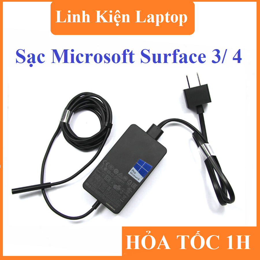 Sạc Microsoft Surface 3 4 + Tặng dây nguồn đi theo sạc !