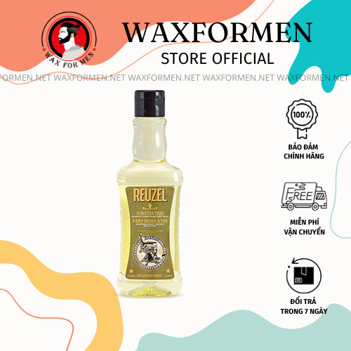 Gội, xả, tắm reuzel 3 in 1 tea tree 1000ml - wax for men - xuất xứ hà lan