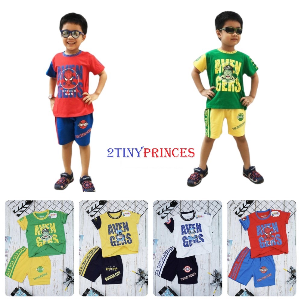 Bộ quần áo siêu nhân tay ngắn - Đồ bộ siêu nhân bé trai TN01