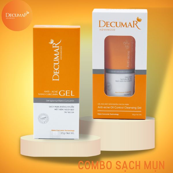 Bộ sản phẩm ngừa mụn Decumar Advanced 20gr và Sữa rửa mặt dạng Gel Decumar Clean Advanced 50gr