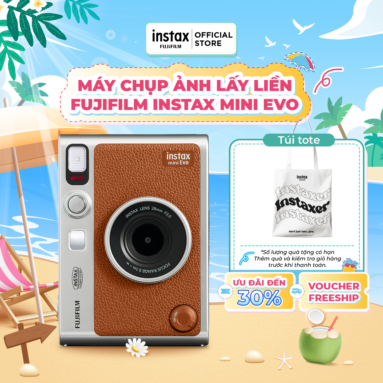 Máy Chụp Ảnh Lấy Liền - Fujifilm Instax Mini Evo Bảo Hành 12 Tháng