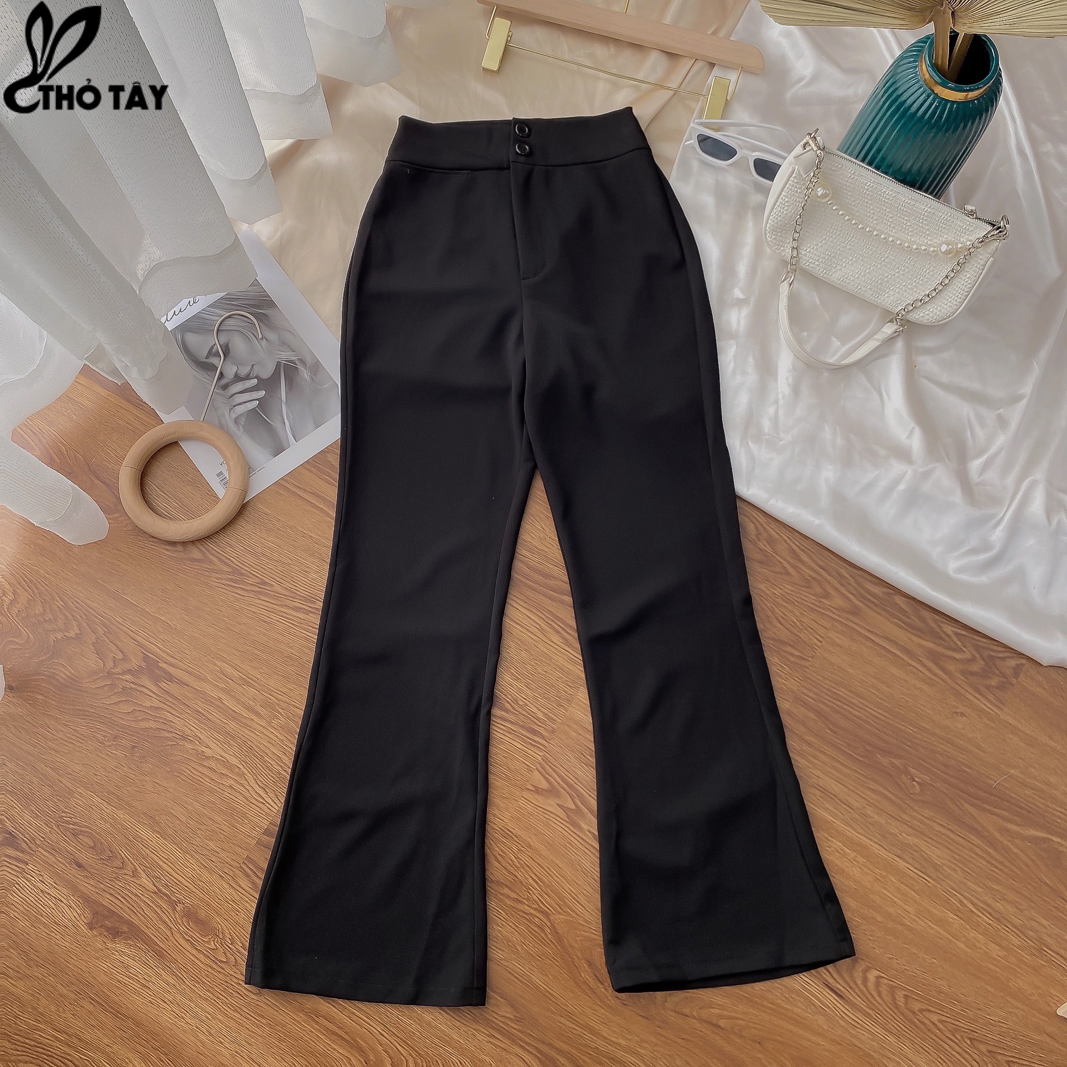 Quần loe nữ hai nút - thỏ tây q239cx219