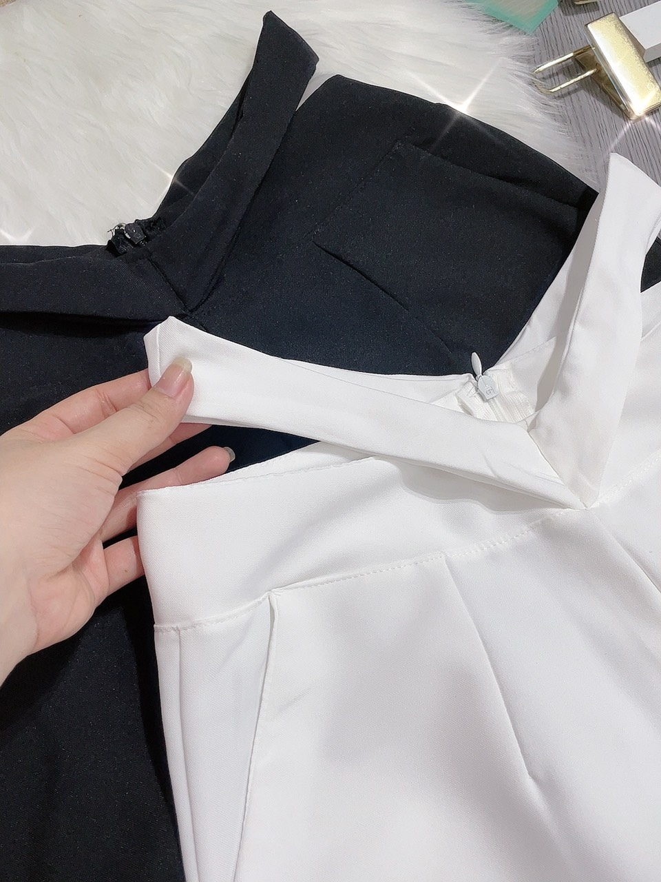 Quần suông khoét eo - quần ống rộng - quần kiểu nữ - carotshop