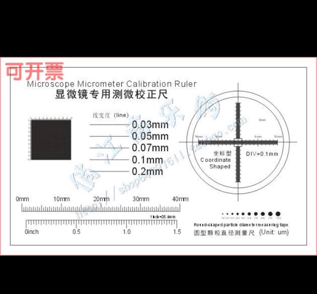 Thước chuẩn cho kính hiển vi soi nổi bằng nhựa DIV = 0,1mm