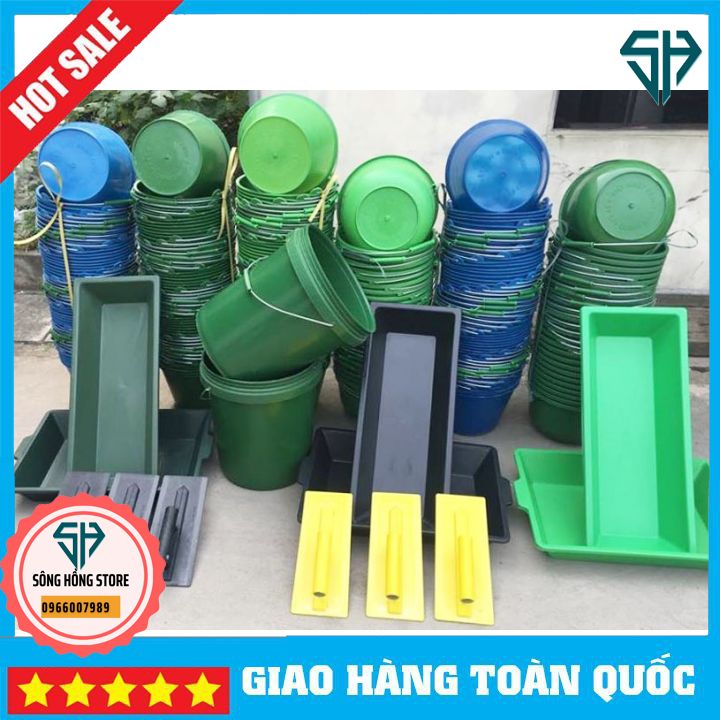(Hàng đẹp) Combo 10 Máng Nhựa Dài Trồng Rau, Trồng Cây Siêu Tiện Lợi 60x25x10cm