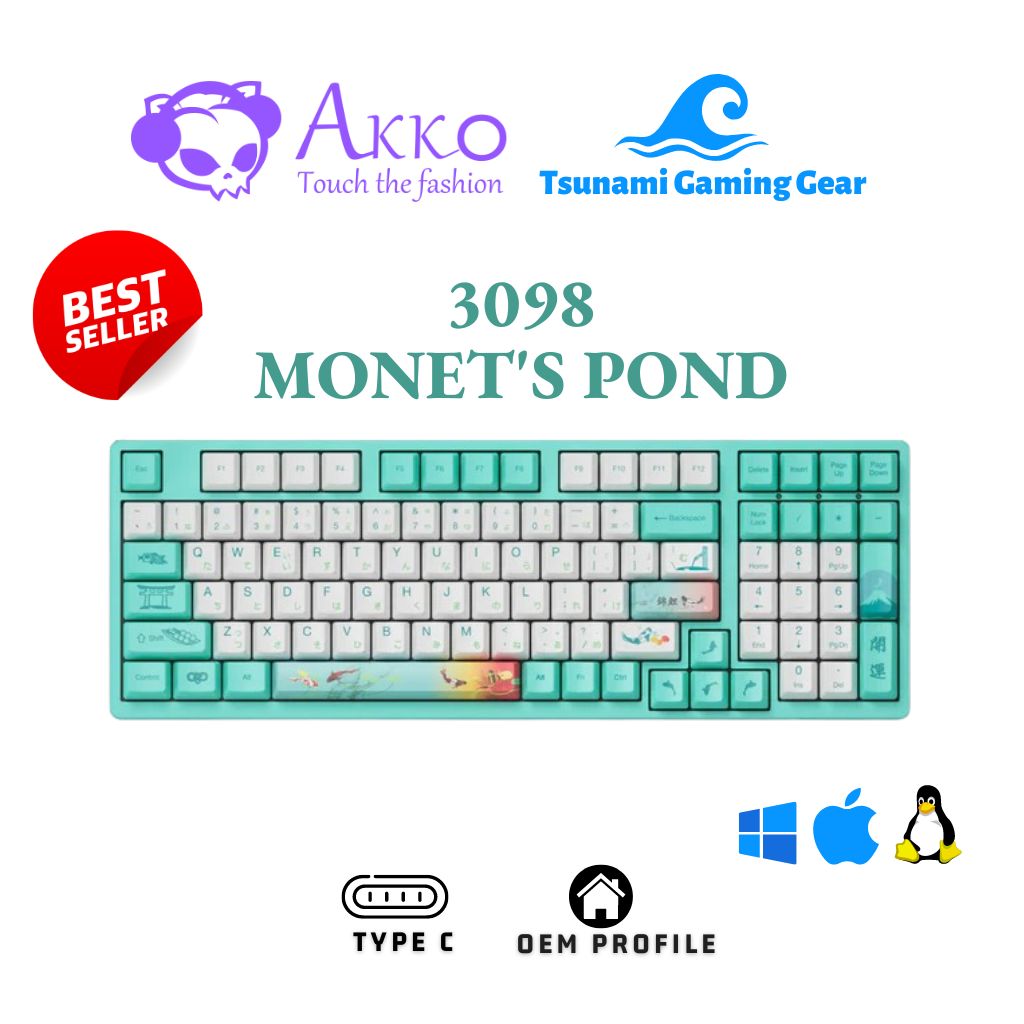 Bàn phím cơ AKKO 3098 Monet’s Pond/ USB Type C