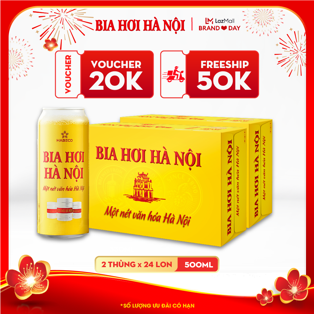 Combo 2 thùng 24 lon bia hơi hà nội – habeco