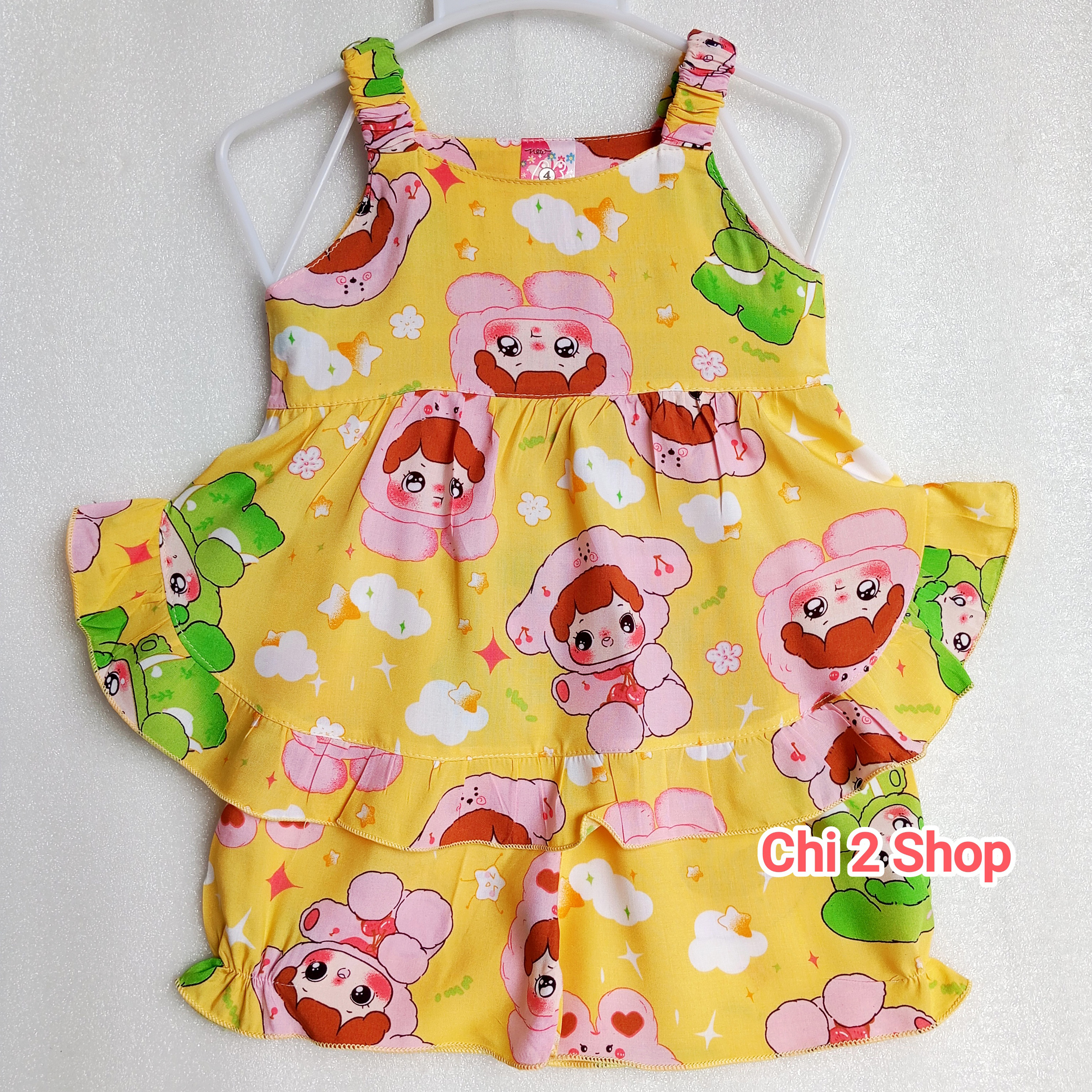 Baby Girl's Linen Outfit C2H06, Newborn Baby Clothes, Tank Top, Children's Clothes under 3 Years Old, Cheap, Cool Home Clothes - 6