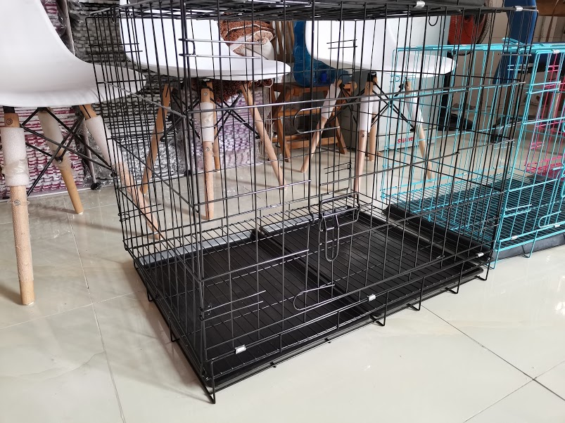 Chuồng pet gấp gọn-tặng kèm khay nhựa-sơn tĩnh điện có 3 size