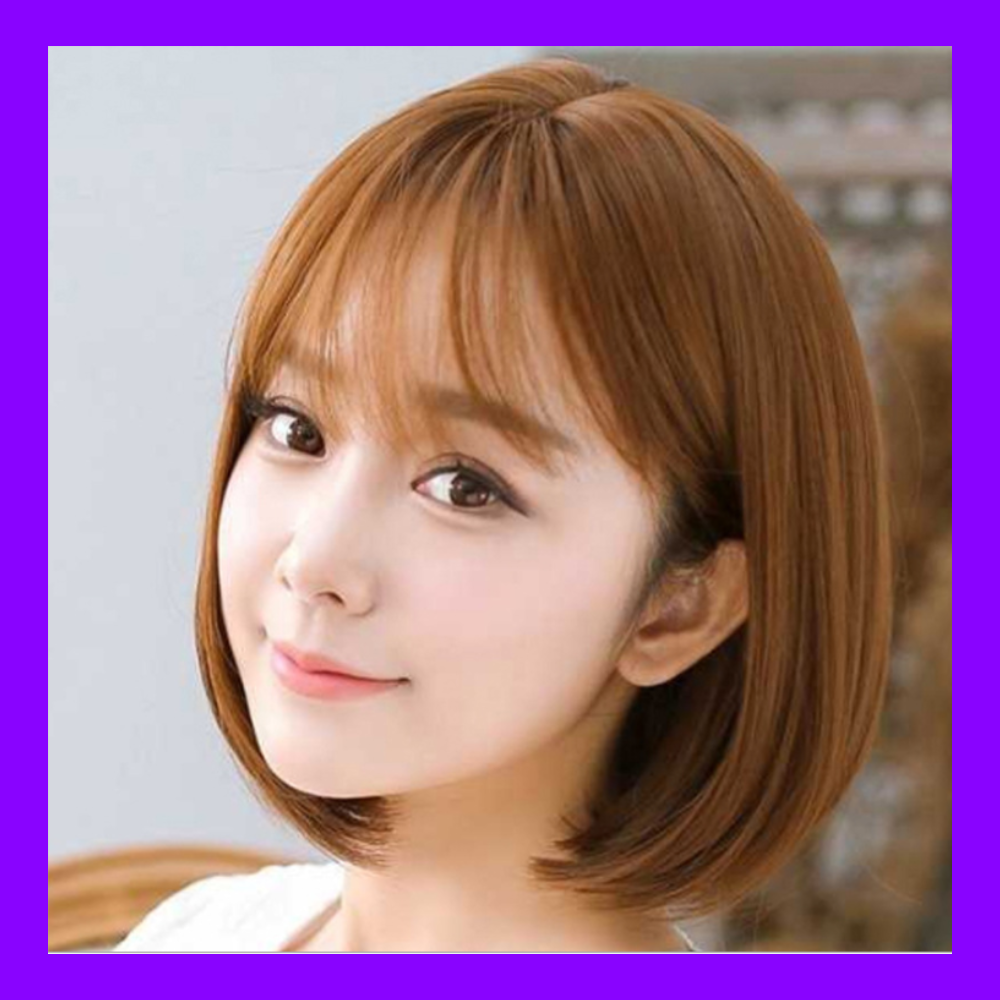 TẶNG LƯỚI - Tóc giả nữ nguyên đầu ngắn uốn cụp Hàn Quốc - TG53