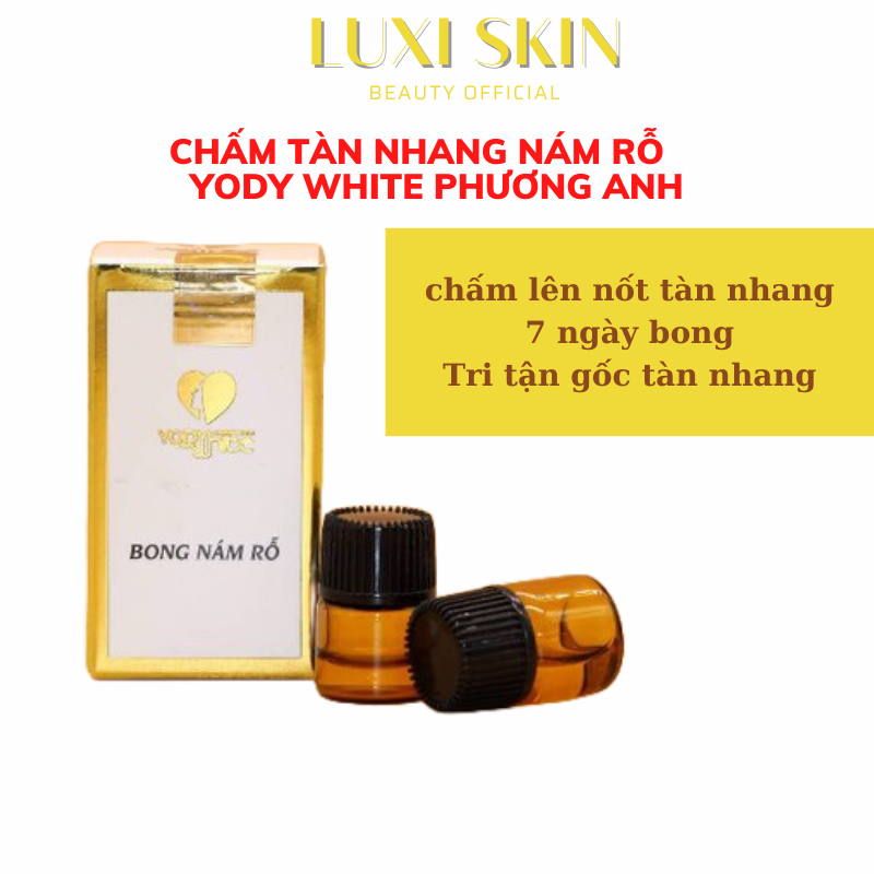 Tinh chất Chấm tàn nhang nám rỗ loại bỏ tận gốc nám tàn nhang chân sâu nốt ruồi, mụn thịt, mụn cóc Yody White Phương Anh sau 7 ngày bong hết nám tàn nhang