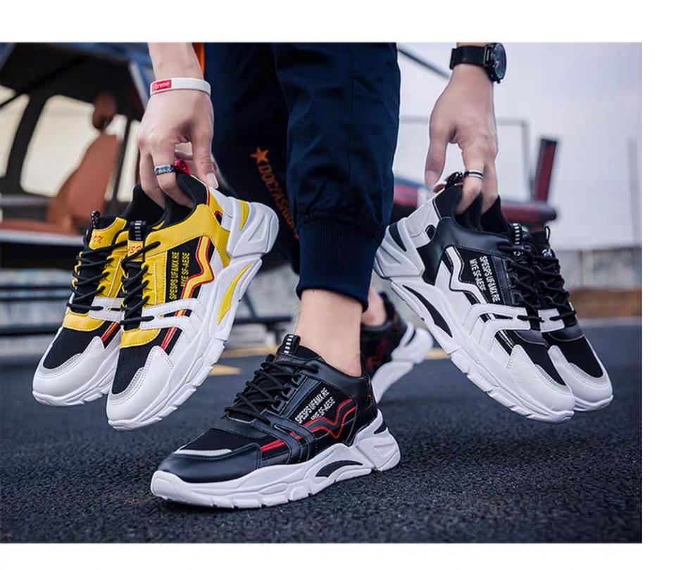 Giày sneaker nam, Giày nam cao cấp HMS mã 8801. Tặng tất lửa khử mùi nano