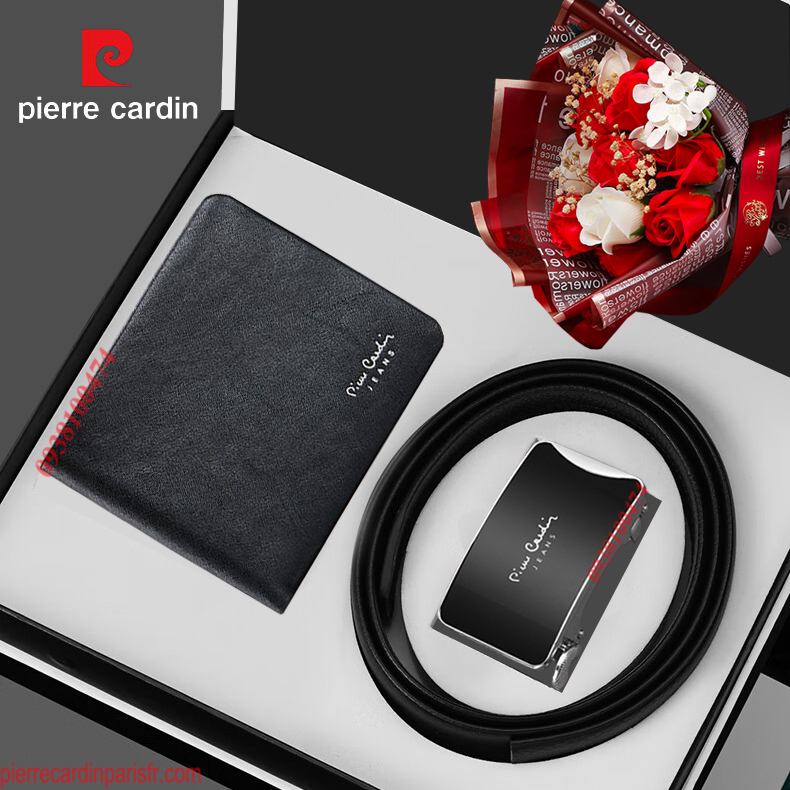 Combo thắt lưng ví Pierre Cardin chính hãng khóa tự động da bò thật SETPC43