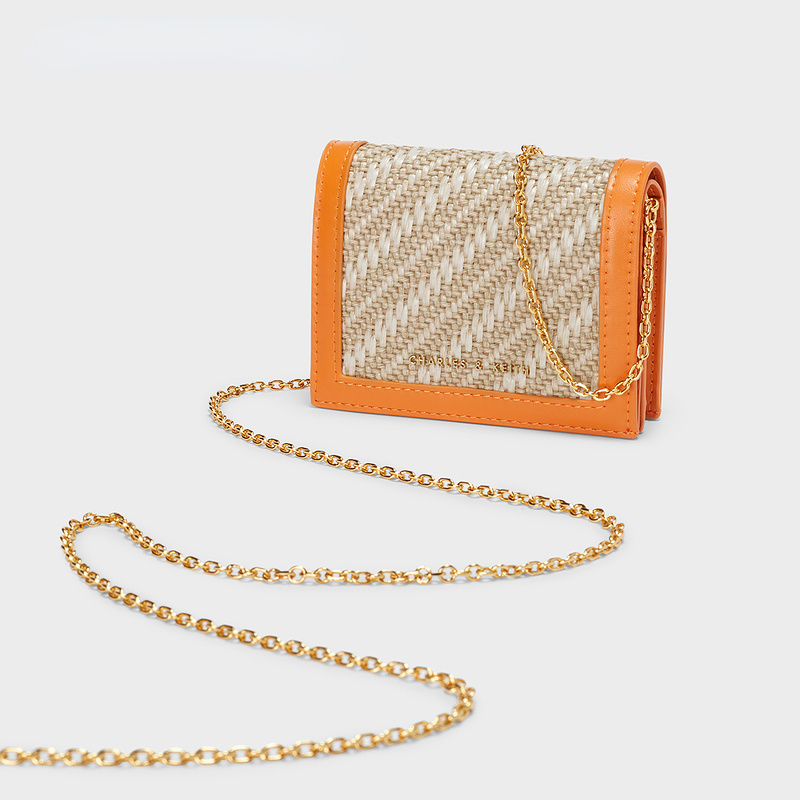 Charles and keith ck6-10680995-1 ví nữ ngắn bện một mảnh ghép vá
