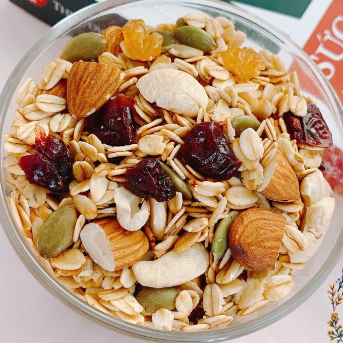 500gr Granola Ngũ cốc ăn kiêng siêu hạt 15% Yến mạch