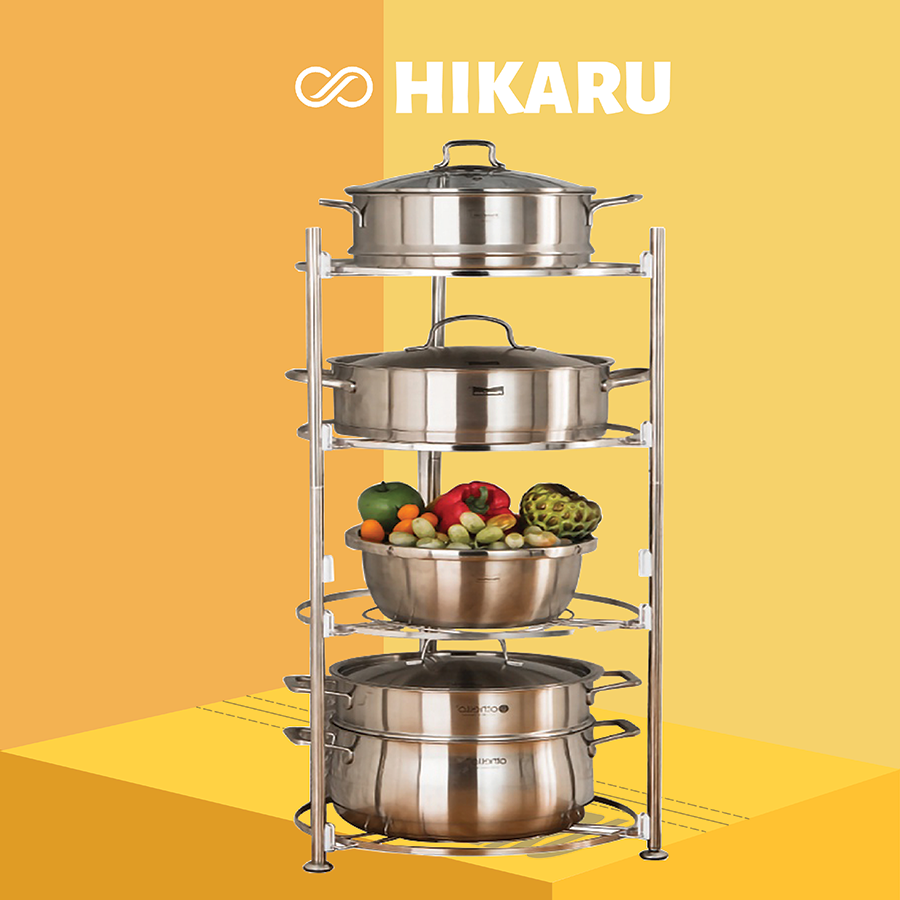 Kệ để xoong nồi inox 5 tầng hikaru_hk-pb-001