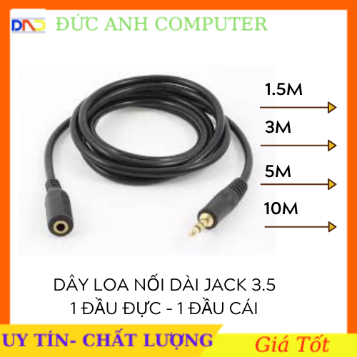 Dây nối tai nghe dây nối dài 3.5 ly - Dây nối dài loa   - dây loa 1 đầu 3.5 dương 1 đầu âm