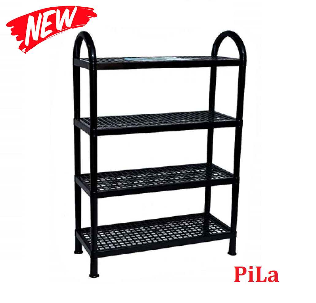 Kệ Dép 4 Tầng Size Lỡ Mẫu Mới Đen Xám , Kệ Dép To Hơn Size Phổ Thông GIúp Để Nhiều Dép