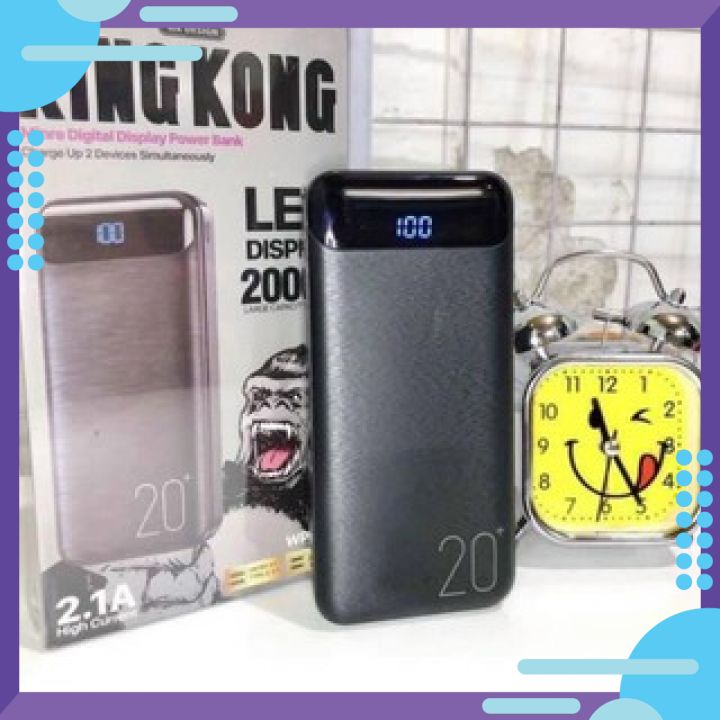 Sạc dự phòng 20000mah chính hãng KingKong - WP168 có 2 cổng USB, 1 cổng micro, 1 cổng typec