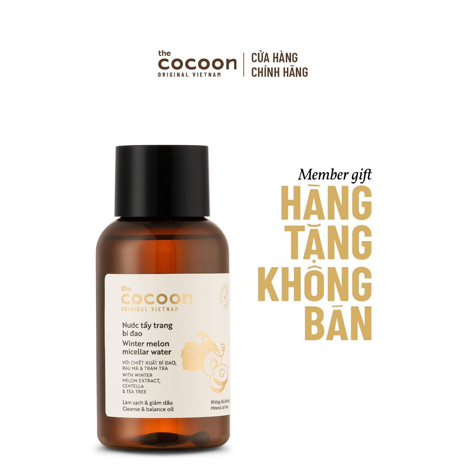Membergift - nước tẩy trang bí đao cocoon tẩy sạch makeup & giảm dầu 140ml