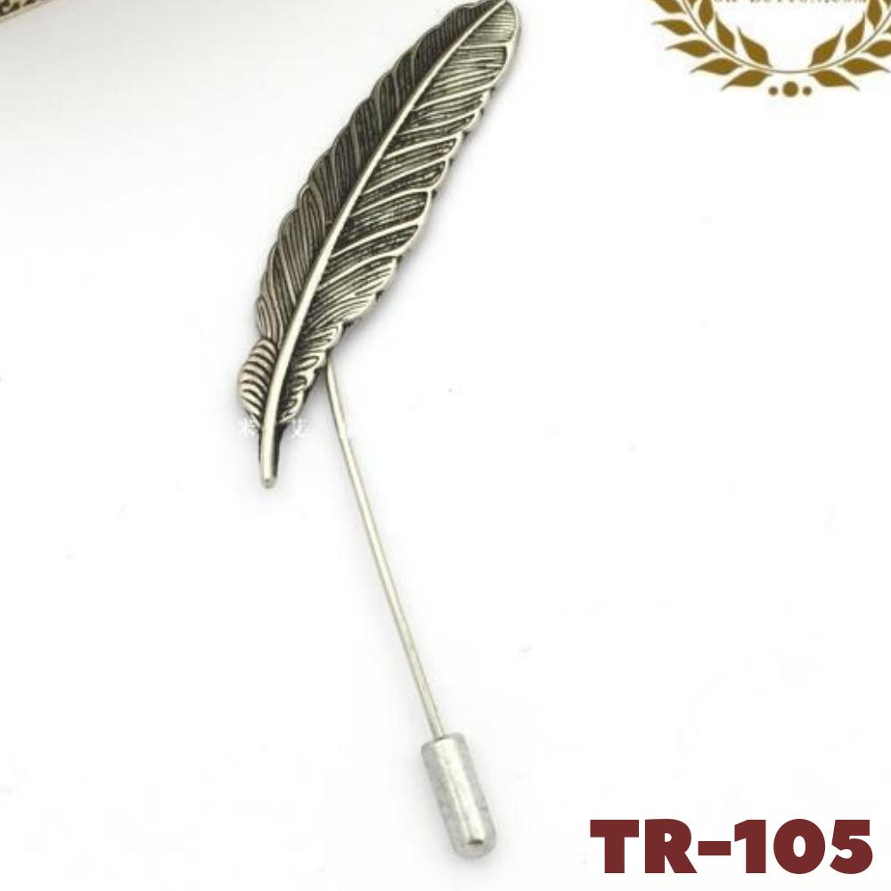 Trâm cài áo Vest Nam hình chiếc lông vũ TR-105 {Phụ Kiện Áo Vest - AdamZone}